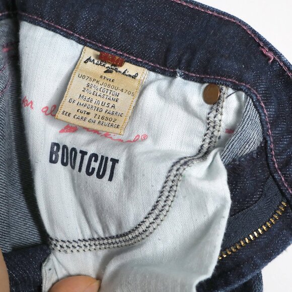 7 For All Mandkind Y2K Low Rise Bootcut Jeans Blue Stretch Denim Pink Stitching - Picture 10 of 11